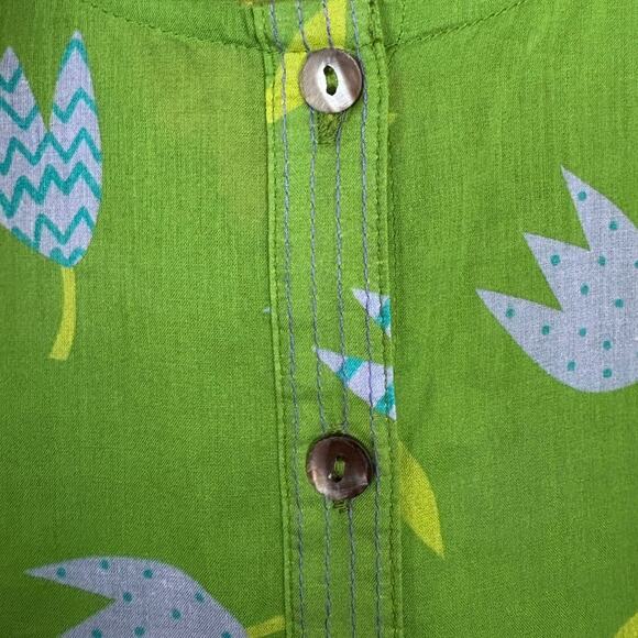 Gudrun Sjoden Floral Button Down Organic Cotton Freen Abstract Blouse Small - Picture 4 of 5